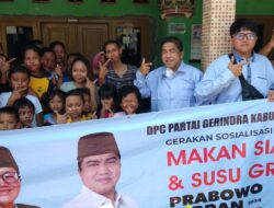 Implementasikan Program Prabowo -Gibran, Gerindra Karawang Bagi -bagi Makan Siang dan Susu Gratis